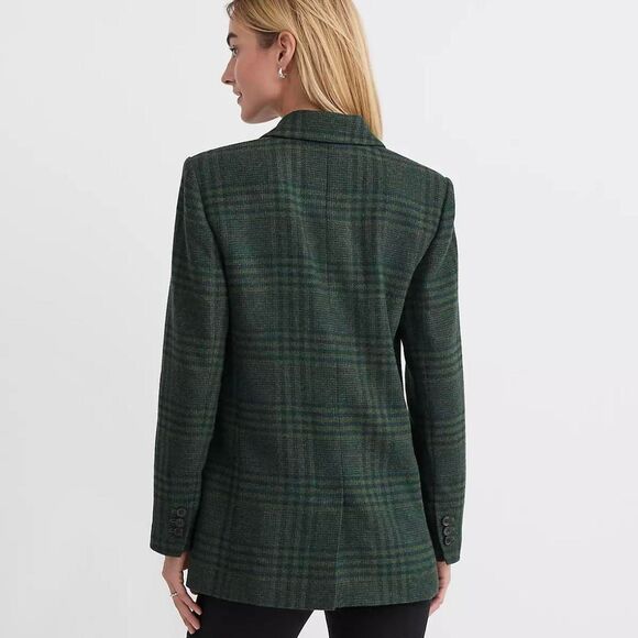 Loft Women's Green Houndstooth Blazer - Picture 8 of 8